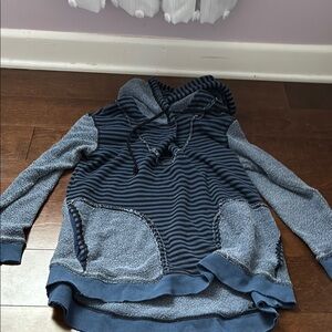 Free People Blue Cowl Neck Sweater